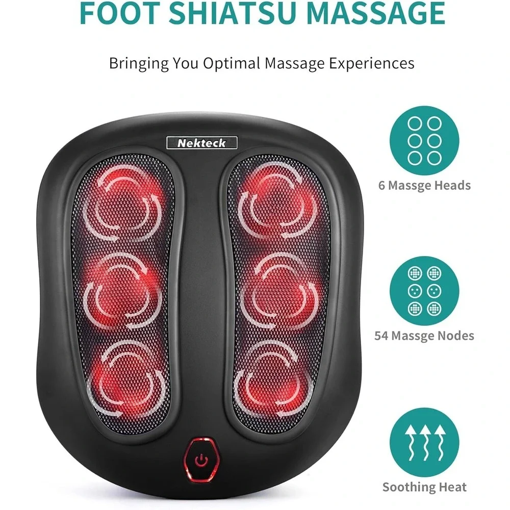 Shiatsu Foot Massager with Heat, Deep Kneading for Plantar Fasciitis Pain Relief